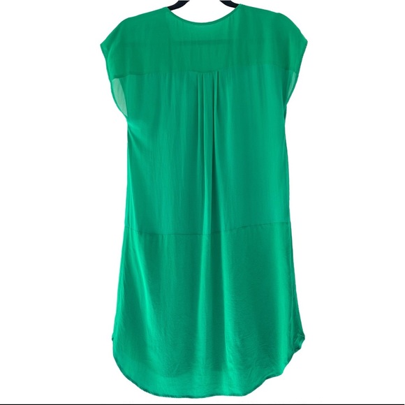 Green Sheer Tunic Button Up Sleeveless Dress S/M - Picture 2 of 16